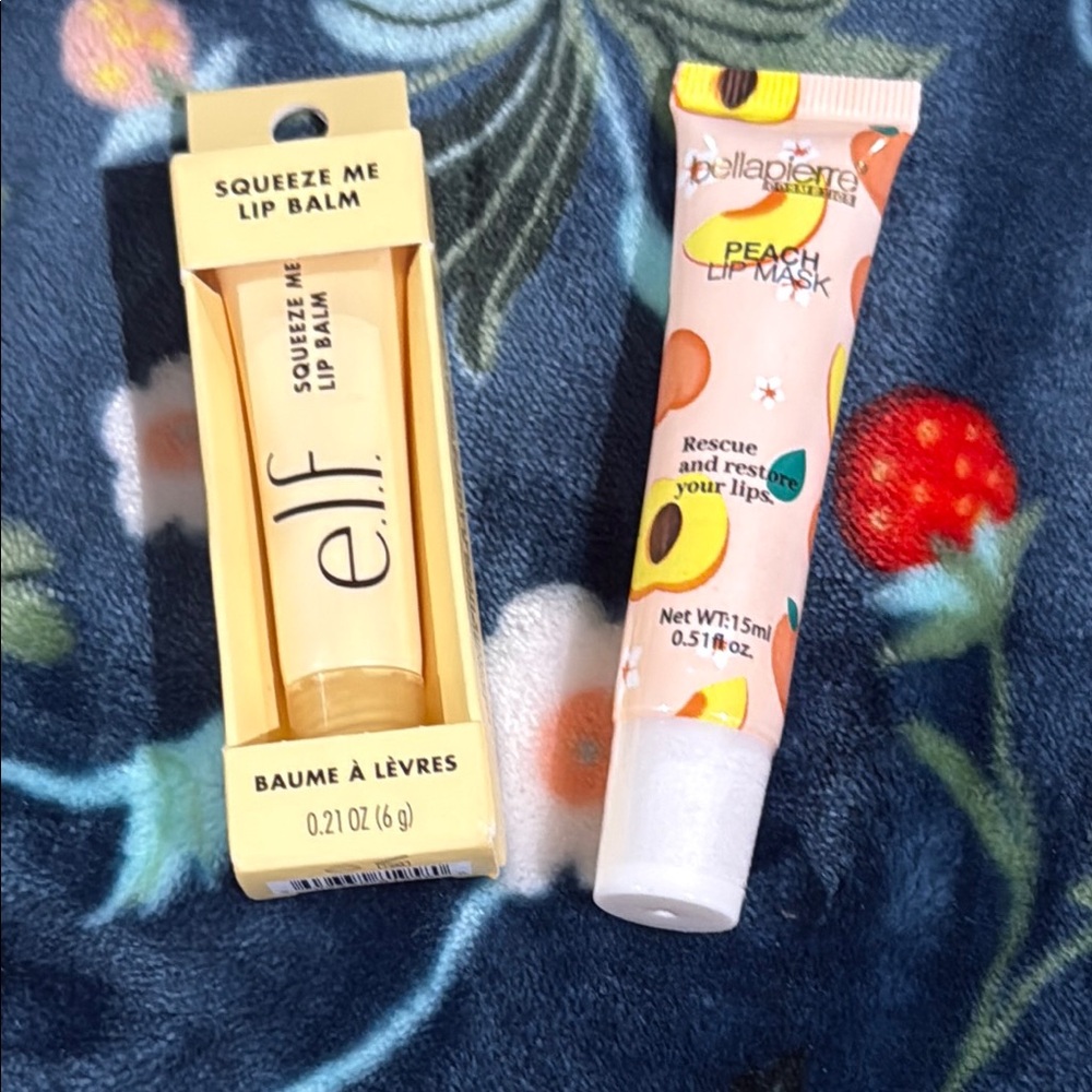 ELF Squeeze Me Lip Balm in Vanilla Frosting & Bella Pierre Peach Lip Mask New!